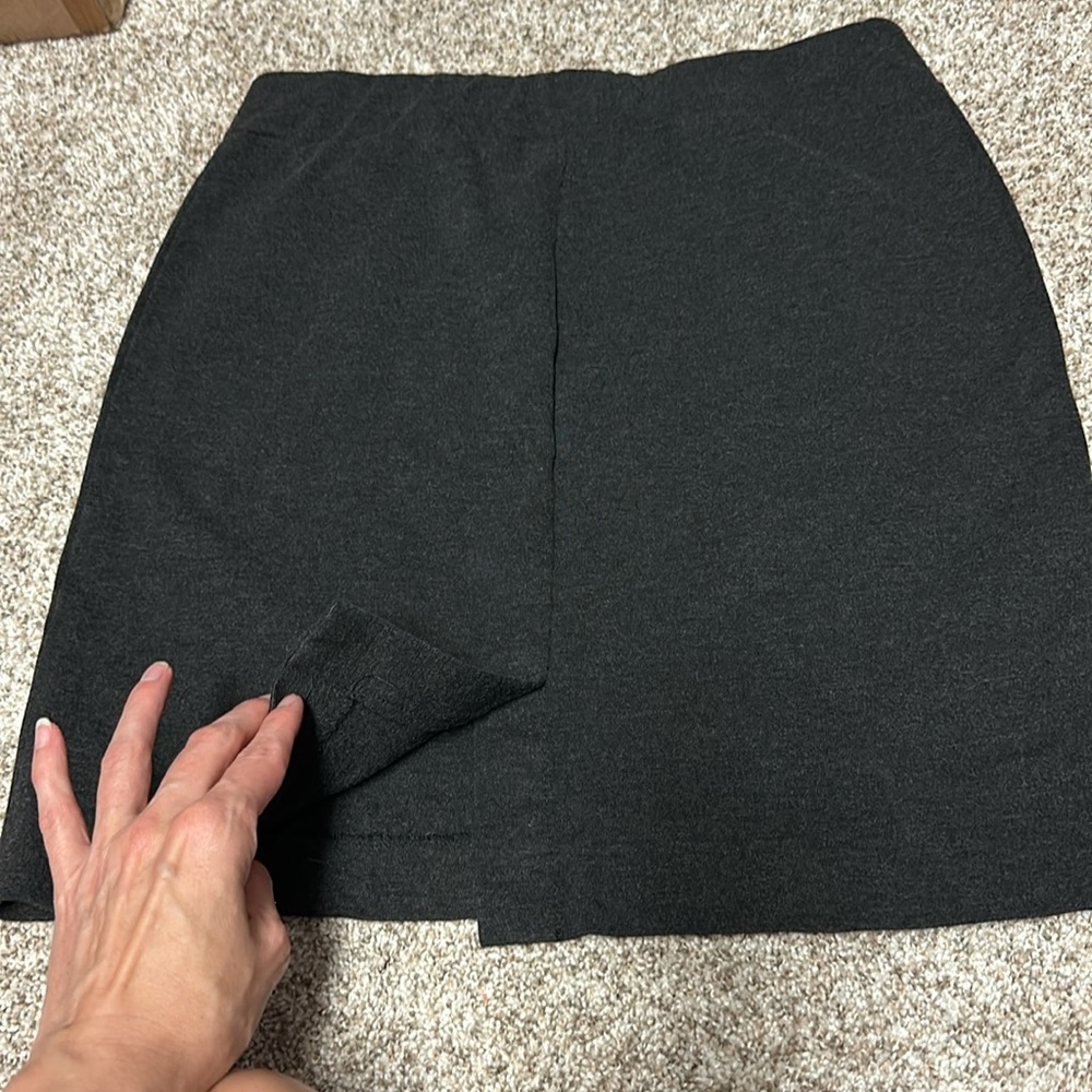 J. Jill stretchy Ponte knit charcoal grey skirt